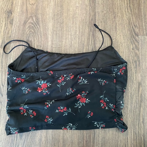Garage mesh spaghetti strap tank top floral - Picture 5 of 5